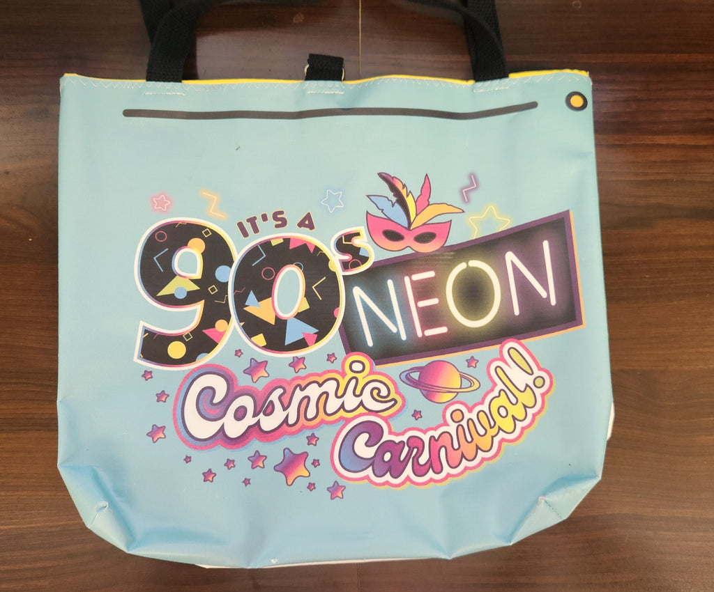 Repurposed Tote 2024 90s Neon Cosmic Carnival #1