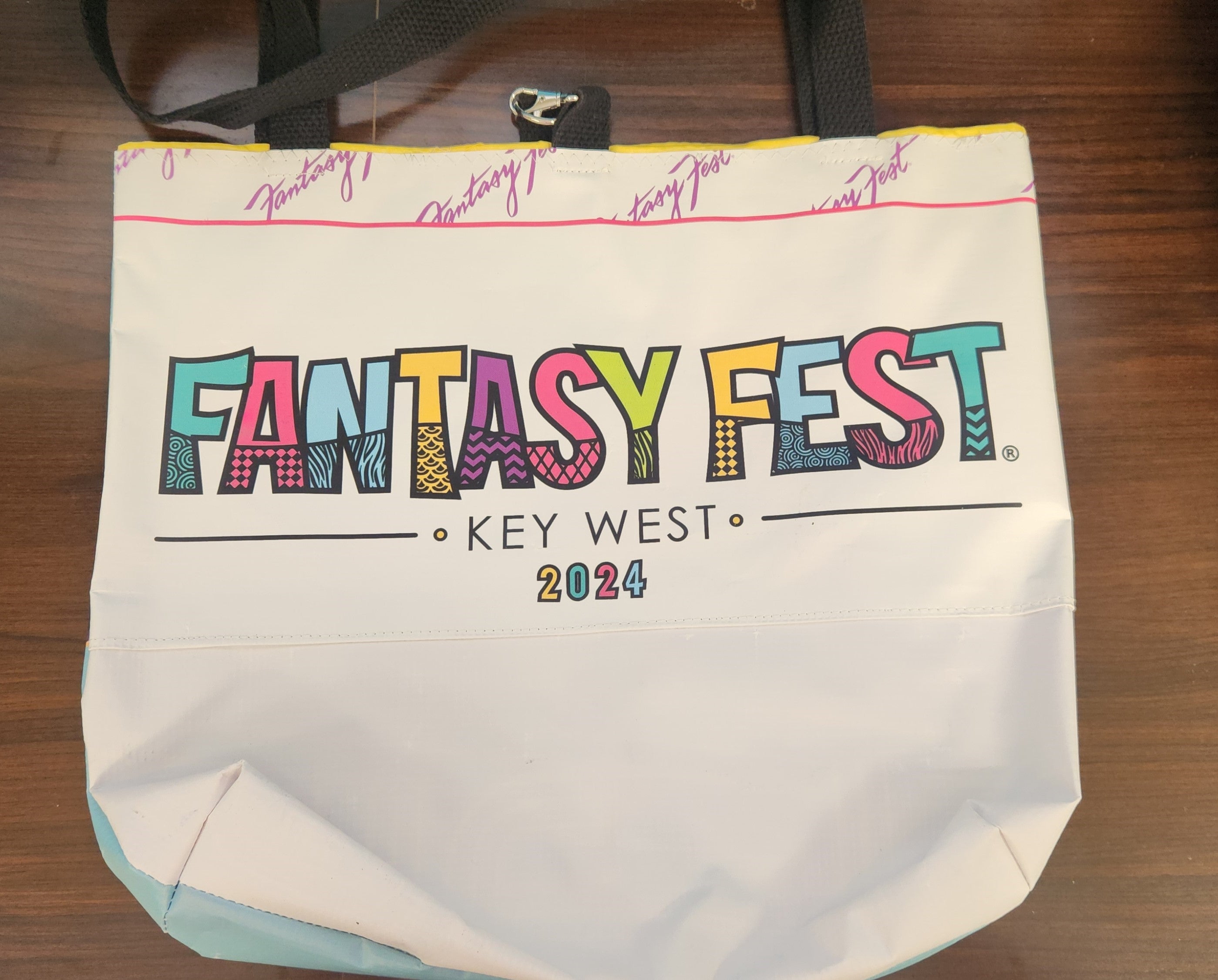 Repurposed Tote 2024 90s Neon Cosmic Carnival #1