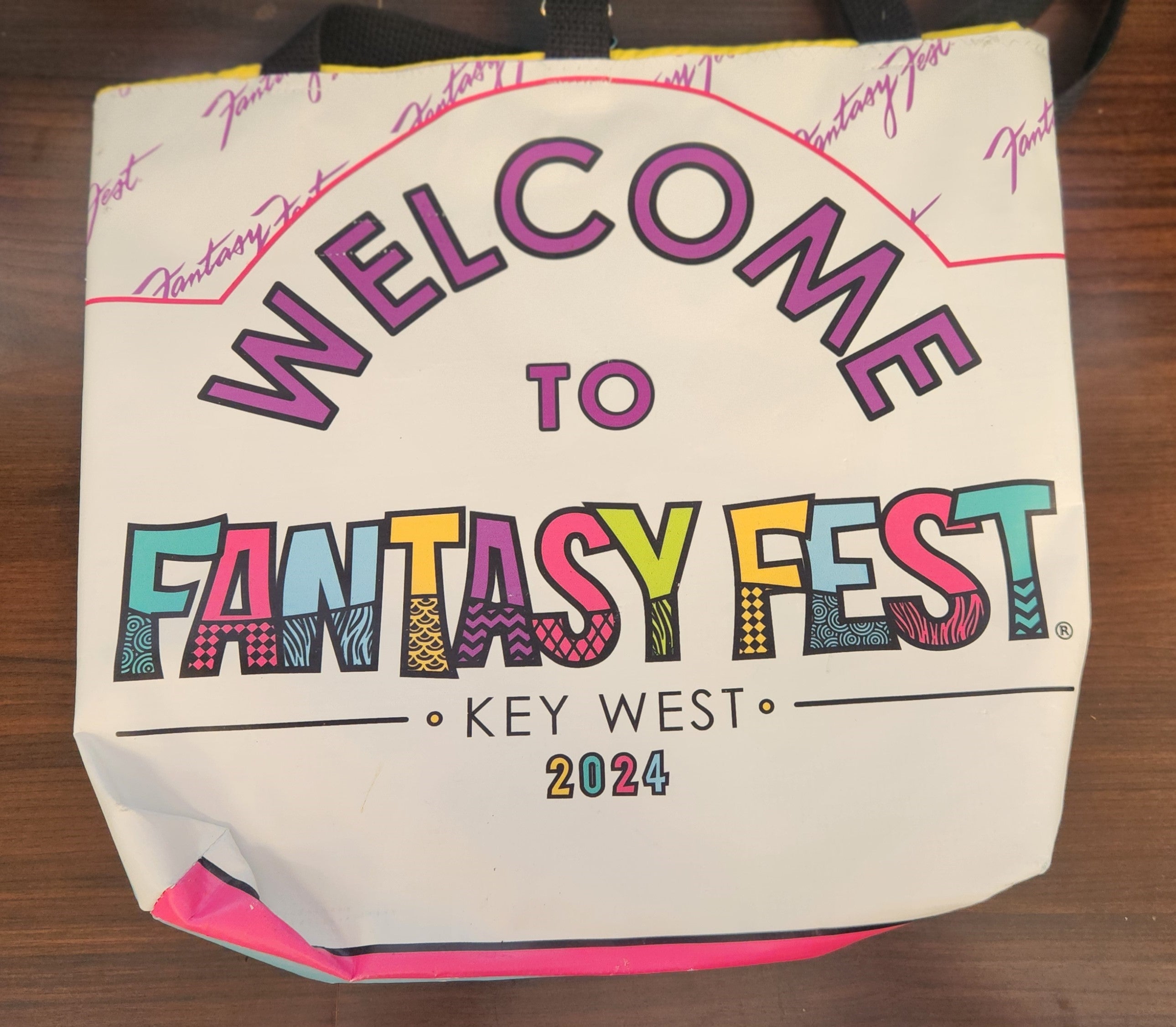 Repurposed Tote 2024 90s Neon Cosmic Carnival #1