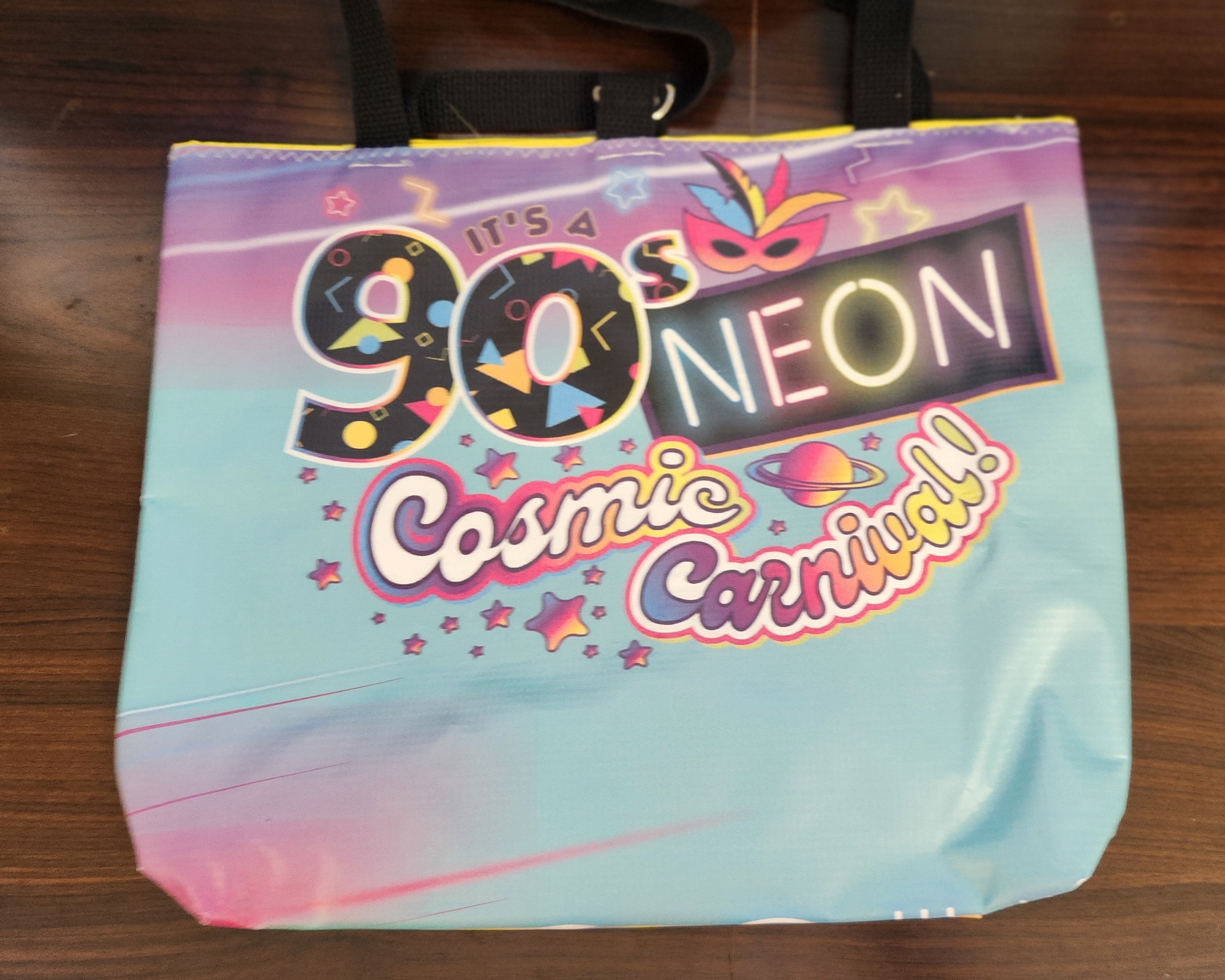 Repurposed Tote 2024 90s Neon Cosmic Carnival #1