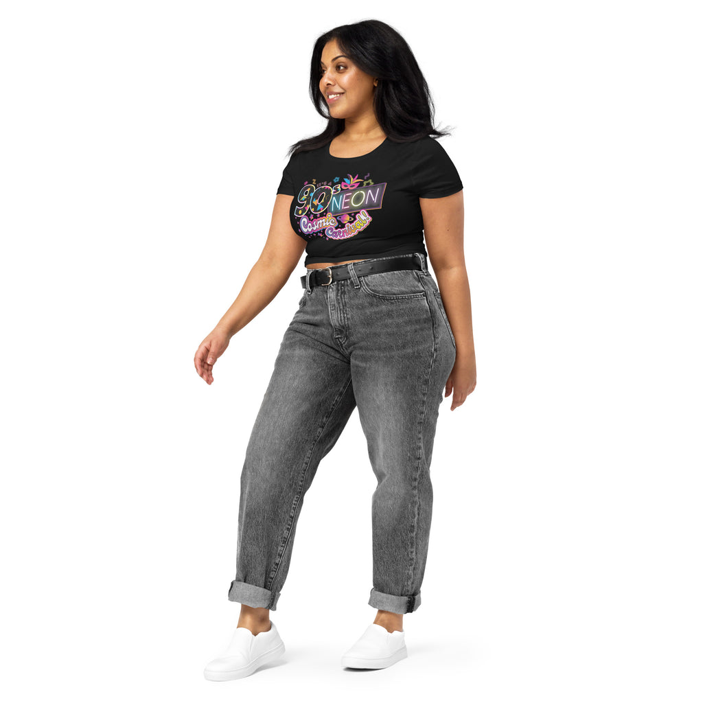 2024 90s Neon Cosmic Carnival Women’s Crop Tee