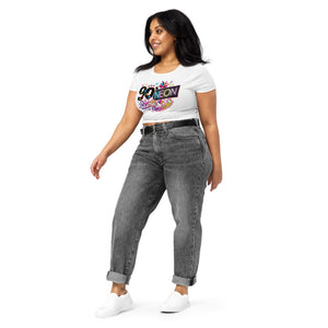 2024 90s Neon Cosmic Carnival Women’s Crop Tee