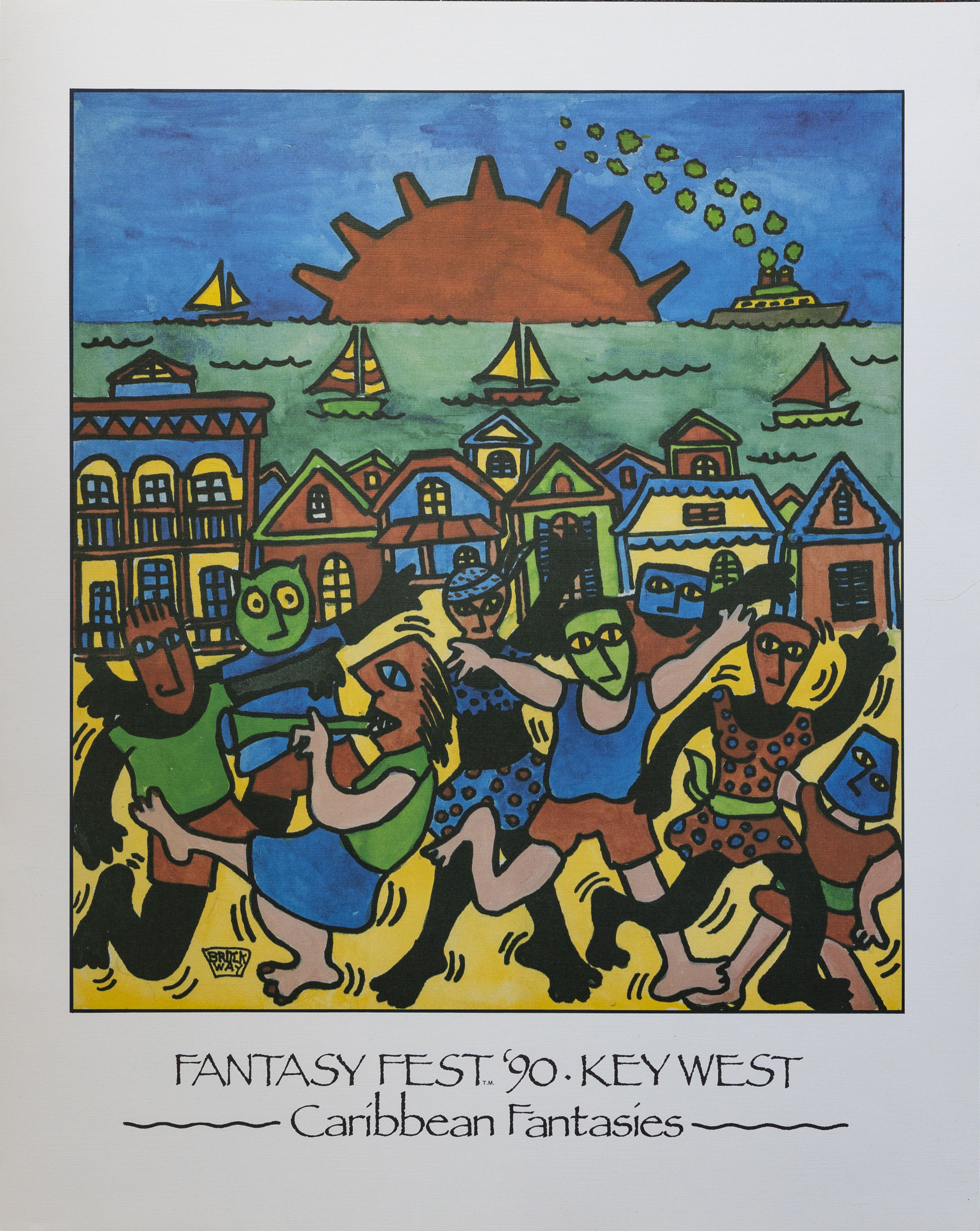 Official 1990 Fantasy Fest Poster Caribbean Fantasies by Brock Way