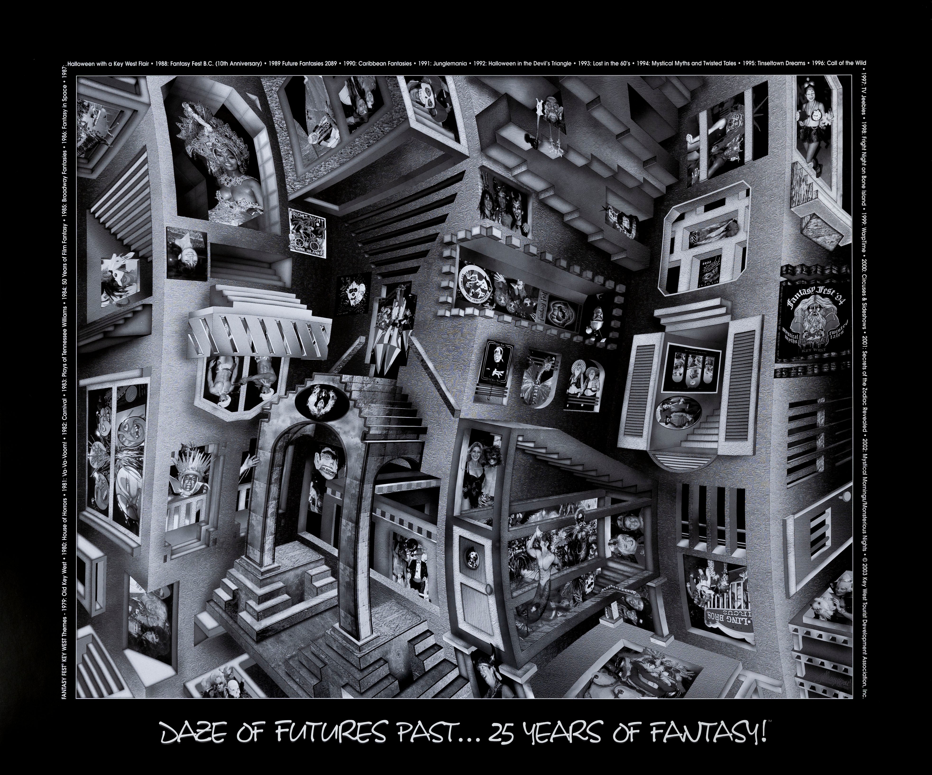Official 2003 Fantasy Fest Poster Daze of Futures Past by JT Thompson & Kevin Quon