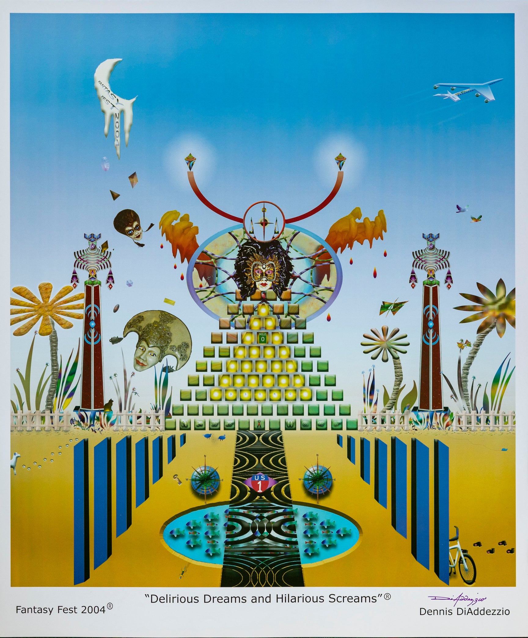 Official 2004 Fantasy Fest Poster Delirious Dreams and Hilarious Screa Fantasy Fest Store