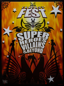 Official 2013 Fantasy Fest Poster Super Heroes, Villains & Beyond by Jill Mantia