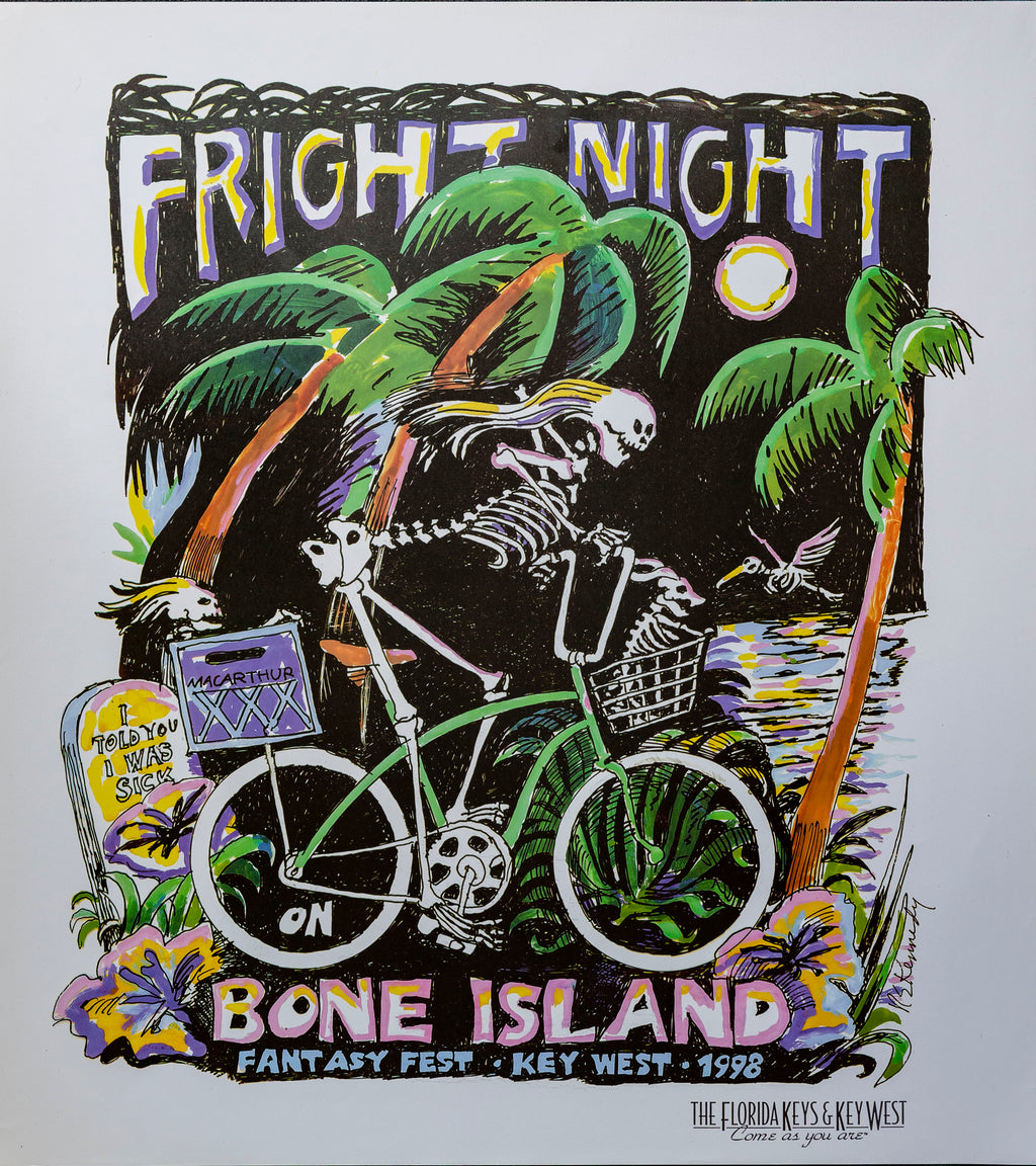 Official 1998(A) Fantasy Fest Poster Fright Night on Bone Island by Robert E. Kennedy