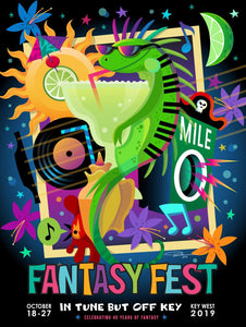 Official 2019 Fantasy Fest Poster In Tune but Off Key by Pashur